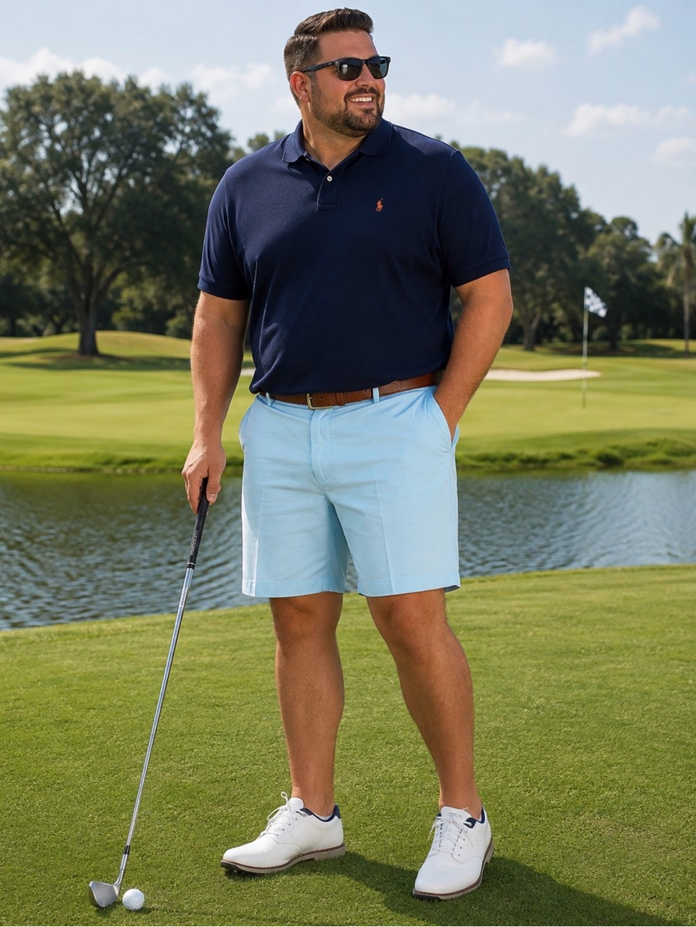 Polo Ralph Lauren Men’s 46B Big & Tall Light Blue Classic Chino Shorts